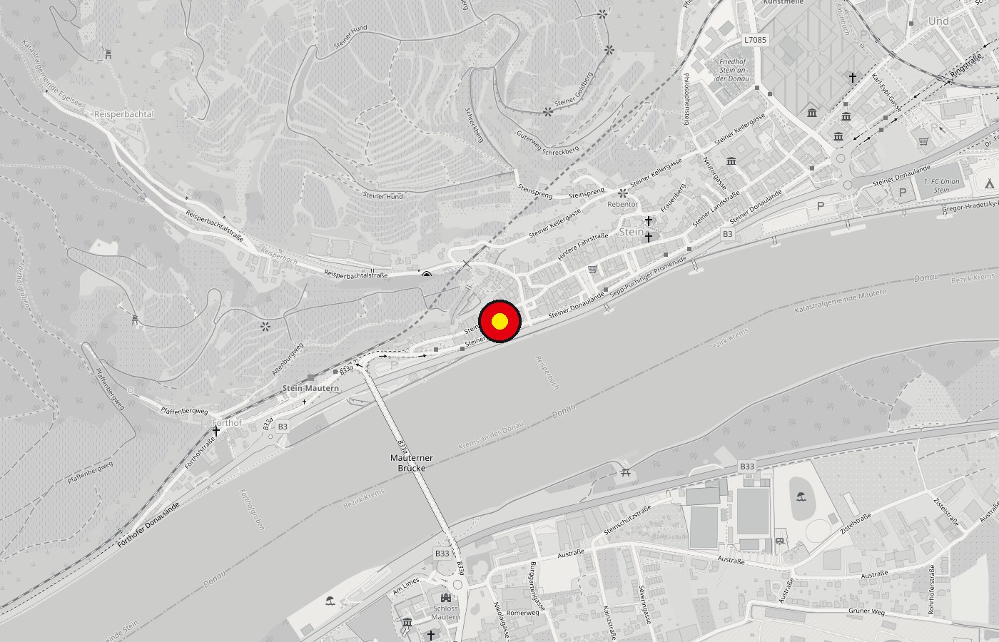 Karte: Rund ums Rad an der Steiner Landstraße in Krems-Stein, an der Donau